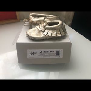 Freshly Picked size 2 moccasins, platinum